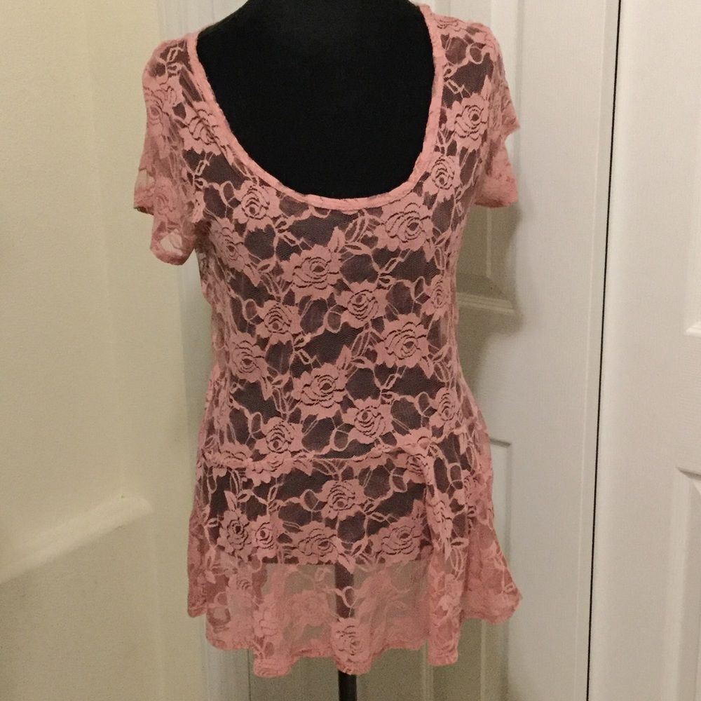 Sheer Lace Roses Top - Picture 2 of 4